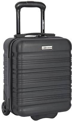 Leonardo® Handbagage resväska mini | 14 tum hårt skal med dubbla hjul | 25 liters vagn med kombinationslås | lätt ABS-material | resväska | handväska | 20 x 30 x 40 cm | svart, svart