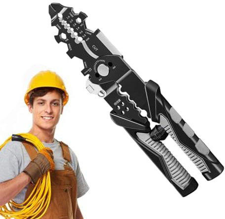 Alicates de pelado de cables, pinzas de electricista antideslizante, pinzas para engarzar cables, fácil de usar para el hogar, taller, fábrica, garaje y obras de construcción