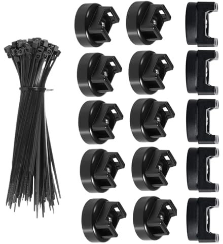 Organizer magnetico per cavi | Set di 15 – Supporto per cavi multifunzione con clip di fissaggio per parete, posto di lavoro, auto, comodino, computer, cucina e molto altro ancora