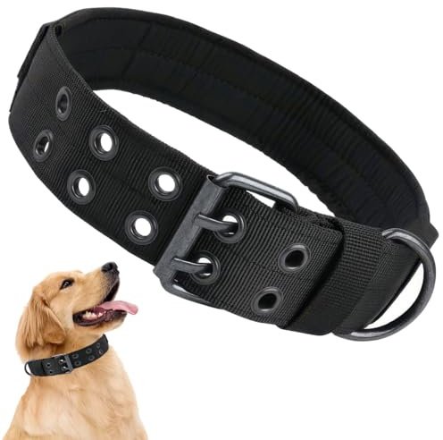 Collare Cane Taglia Grande, Collare Tattico per Cani Regolabile, Largo 5cm