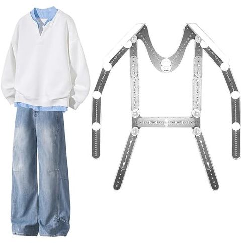 Elitix Mannequin Dress Form Invisible Body Shape Hanger for Dress Set, Dress Form Coat Hanger Adjustable Shape, Telescopic Clothes Rack for Photography, Laundry Holder(Unisex)