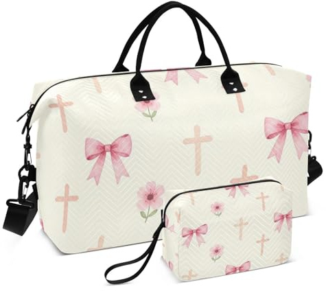 Lot de 2 sacs de rangement de voyage avec imprimé complet pour chariot pratique, Nœuds de foi, One Size, Classique
