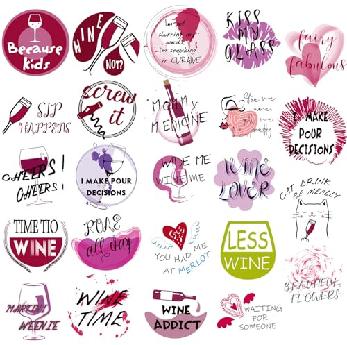 Outus 120 Pieces Glass Drink Markers Funny Stickers for Glasses Stickers Love Tasting Party Charms and Favors Dinner Party Wedding BBQ