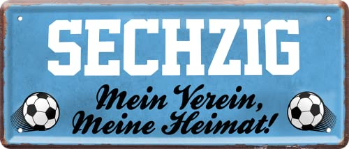 schilderkreis24 – Fußballschild Sechzig “Mein Verein, Meine Heimat!“ Deko Garage Artikel Sport Verein Geschenkidee Club Weihnachten Fußball Fan Liebhaber Begeisterte 28x12 cm