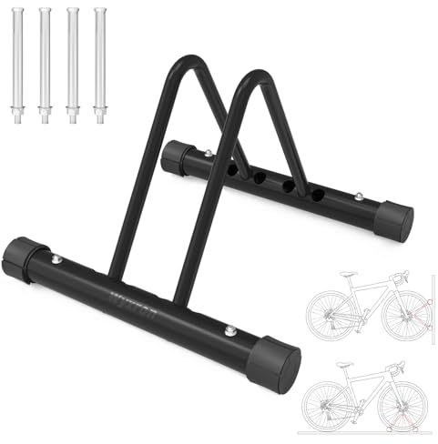 Rastrelliera Per Biciclette, Wyxron DIY Rastrelliera Portabici Da Terra Porta Bici In Acciaio con Regolazione Della Distanza/Multi-Section Splice, Compatibile Montaggio Pavimento&Parete(1P)