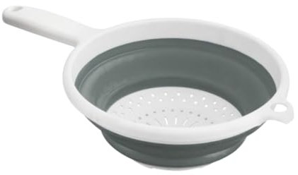 HOMESHOPA Collapsible Sieve with Handle, Foldable Kitchen Colander Strainer, Silicone Drain Basket for Draining Pasta, Fruits, Vegetable, Space-Saving & BPA Free