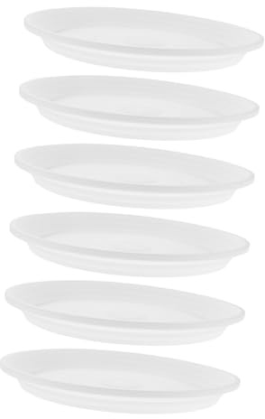 Abaodam 6 Pièces Plateau Égouttement Plastique Rond pour Plantes Intérieur Extérieur Support Stable Anti-débordement Base pour Pots de Fleurs