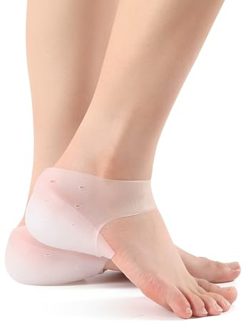 TEOZBLU Tallonette in Silicone (1 Paio) - Protezioni Traspiranti per Talloni Screpolati e Doloranti, con Effetto Rialzo