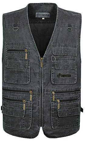 Yonglan Herren Jagd- Und Anglerweste Arbeitsweste Multi-Taschen Freizeit Outdoor Trekking Weste Freiwillige Weste