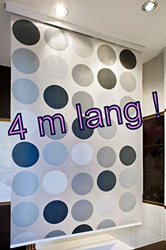 KSHANDEL24 PERFEKT FÜR HOHE Decken! Kassetten DUSCHROLLO 4 m LANG Retro DUSCHVORHANG ÜBERLÄNGE 140 x 400 cm! Shower Rollo Curtain!