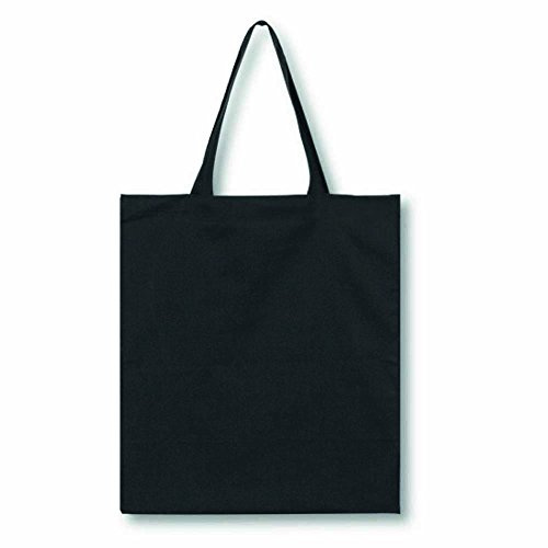 My Custom Style 10 Borse Shopper Cotone 145gr/mq Nere 38x42cm Manici Lunghi 70cm