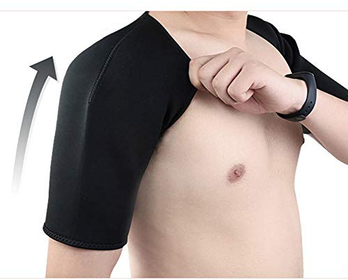Brrnoo Abrazadera de Hombro para Deporte, Mantenimiento cálido Correa de Soporte de Brazo Ajustable cómoda Almohadilla Protectora elástica de Doble Hombro para Correr Soprt, Hombrera Deportiva (L)
