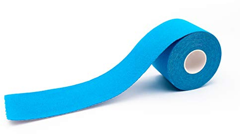 Bande de kinésiologie pour strap ou strapping couleur bleu axion | Ruban adhésif résistant à l'eau | Optimal pour le sport | En rouleau de 5 m