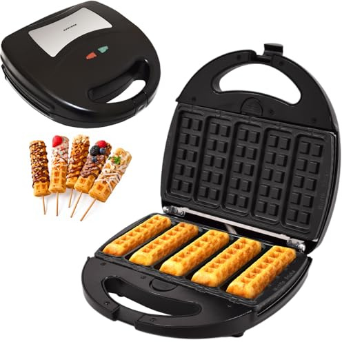 Syntrox Germany Waffeleisen Waffelmaker Waffle Stick Maker SM-1300W mit herausnehmbaren Backplatten