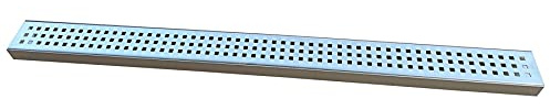 Trobak Entwässerungsrinne Edelstahl 1 Meter superflach Rost Quadratlochung System 35/80