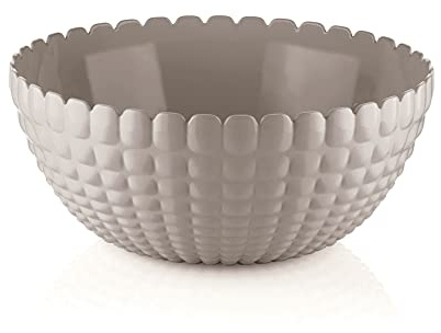 Guzzini - Tiffany, Récipient en Plastique Recyclé, Bol L - Gris Tourterelle, Ø 25 x h11 cm | 3000 cm3-213825158