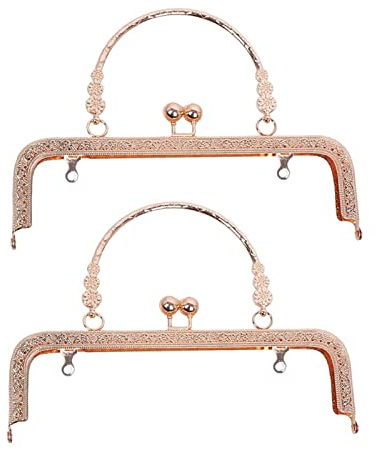 WANGCL 2 cierres de metal para bolsos, monederos, marcos para hacer bolsos, manualidades, estilo retro, color rosa