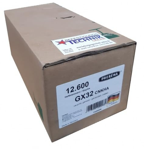 Prebena GX Klammern 32mm verzinkt passend für Paslode S16 IM200/50 S200-S16 4200 S-16 12,6M KL-21 Pr