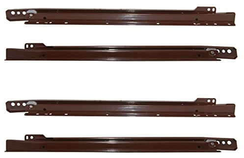 bricoleva.it KIT Guide per Cassetti Scorrevoli e Cassettiere ad Estrazione Totale non Ammortizzate Marroni in più Varianti Misura 35 cm Confezione da 2 coppie