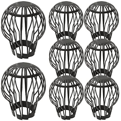 AKOLAFE 8PCS Gutter Guard Downpipe Leaf Guard, Plastic Drain Covers Outdoor Guttering Pipe Cover Black Gutter Mesh Guard, Gutter Cleaning Tools for Moss, Leaves, Muck, Mud and Debris Guard