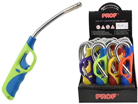 KandyToys PROF Flexible Neck Refillable Safety Gas Clicker Lighter | Candle, Cooker, BBQ, Camping Lighter