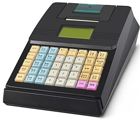 Elektronische Registrierkasse Mit Kundenseitiger Digitaler Led-Anzeige, Erhöhter Tastatur Mit 40 Tasten, 8 Digitale Led-registrierkasse Für Geschäftsrestaurants/geschäfte,Black