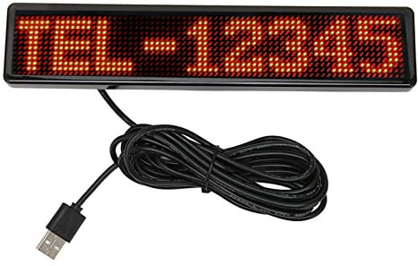 Asixxsix Scrolling LED Schild, USB 5V Custom Text Pattern LED Autoschild Bluetooth APP Control Helles programmierbares LED Display mit Saugnapf, 12x72 Punkte, für Store Car Bar Hotel