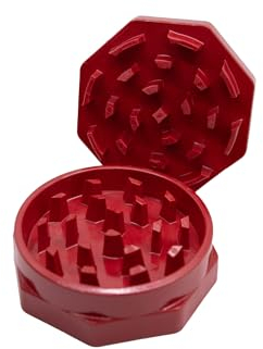 HEMP SAW® - Grinder, Kräutermühle, Spülmaschinenfest, neuartige Schneidgeometrie (Rot)