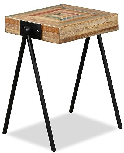 Mengtu Industrie-Stil Beistelltisch aus recyceltem Teak, Mehrfarbig, 49x40x60 cm Model245408