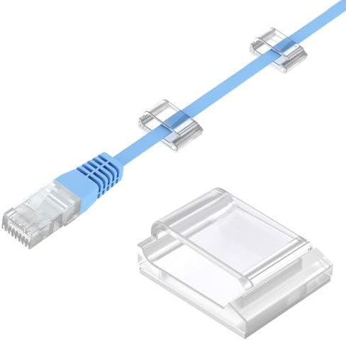 AGPTEK 100 Kabelclips, selbstklebend, verstellbar, Premium-Acrylkabel, zur Aufbewahrung von elektrischen Drähten, Kabelbinder, für Organizer Büro/PC/Ladegerät/Lampe/Led Strip/Auto/Haus, Transparent