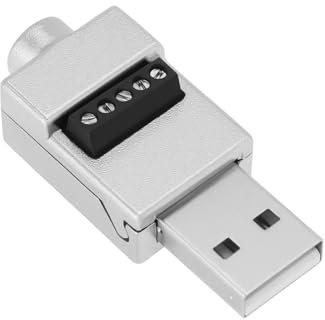 ECSiNG Connecteur USB 2.0 mâle vers bornier 5 broches Boîtier en métal 480 Mbps USB 2.0 Adaptateur sans soudure pour USB 2.0 Souris Imprimante USB Réparation de câble USB