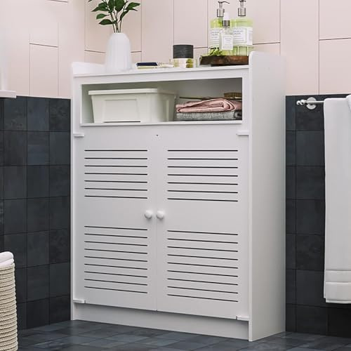 GSHUPIOU Radiator Cover Wall Cabinet， With Top Shelving - Small White