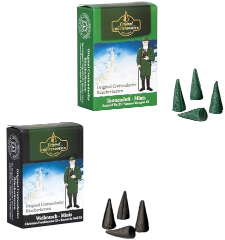 Probierpack 2er Set Mini Räucherkerzen - Duft: Weihnachtlicher Weihrauch und Tannenduft - Größe: XS