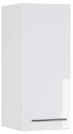 Moderner Hängeschrank mit Hochglanz-Finish, weiß, 30 cm breit