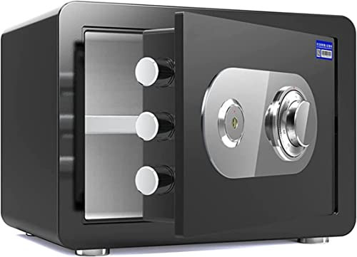 Home safes Heimtresor, Kleiner Heimtresor, feuerfeste und diebstahlsichere Aufbewahrungsbox aus Stahl, kann in einen Schrank gestellt Werden, einfach zu bedienen, schwarz, 38 x 30 x 30 cm Hidden Safe