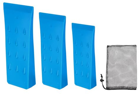 QUARKZMAN Coin Abattage en Plastique 3 Pcs Coin Forestier en Plastique ABS 150/200/250 mm pour Bois Coin d'Abattage avec Sac pour Clé à Chocs Coins d'Abattage Bleu