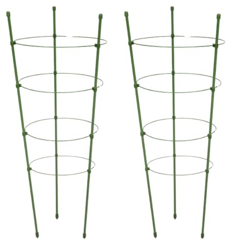 pokm toolsmarket - 4er Set 90cm Rankhilfe Gurkenturm für Pflanzen – Stützringe – Pflanzstütze für Tomaten, Gurken, Kletterpflanzen – Robuster Pflanzenkäfig