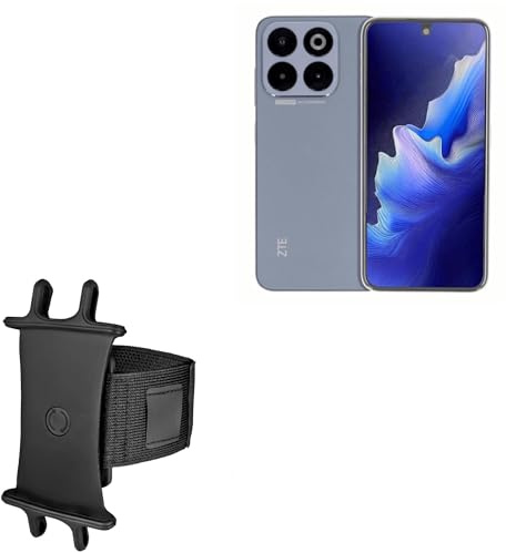 BoxWave Holster Compatible with ZTE Blade V70 - ActiveStretch Sport Armband, Adjustable Armband for Workout and Running - Jet Black