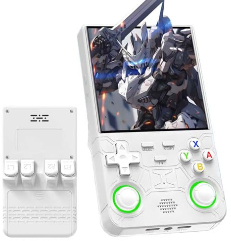 R36 Ultra Consola portátil de Juegos Retro,25 emuladores,20000+Juegos,Pantalla IPS OCA de 4 Pulgadas,Compatible con conexión de Mando,WiFi 2,4GHz,Sistema Linux,Consola de Juegos portátil(Blanco 128G)