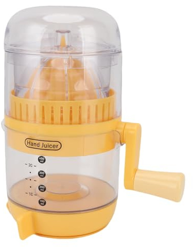 Sxhlseller Presse-agrumes Manuel Presse-agrumes Manuel Citron-lime – Extracteur de Jus de Fruits Compact avec Couvercle pour Oranges, Pamplemousses et Plus – Acier Inoxydable et Plastique (YELLOW)