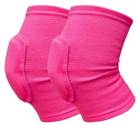 Ayztantine Genouillère Sport Genouillères élastiques à Compression for sport, 2 pièces/ensemble, protection des genoux, éponge épaisse, Support for l'entraînement en danse(Rose Red S)