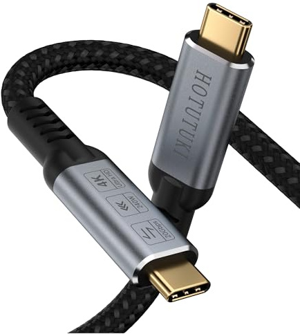 HOTUTUKI usb c datenkabel 1m Kompatibel mit Thunderbolt 4/3,USB C 3.2 Gen2 x 2 high speed 20Gbps 240W 20V/5A,5K@60Hz 4K@120Hz,typ c auf type c Video Kable für VR,USB C Monitor,SSD