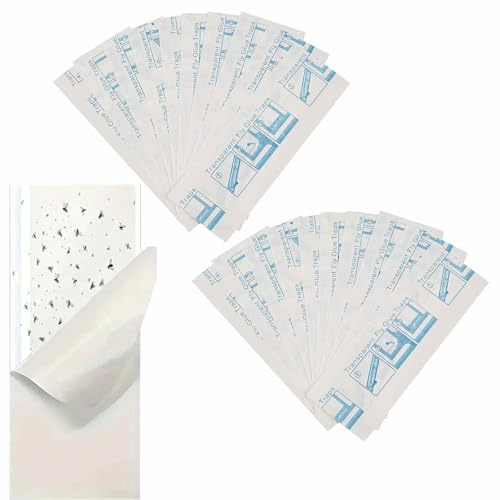 LEIIERUY 20 trampas Adhesivas para Moscas Transparentes, Pegatina atrapa Insectos sin Olor para Ventanas, Ideal para hogar, Cocina, Restaurante, frutería y Granja