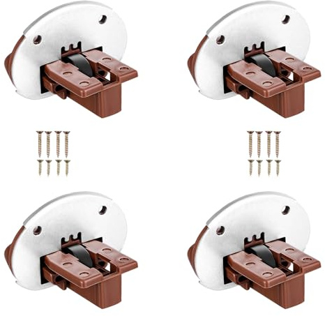 GLEAVI Kit de 4 Juegos de Guías de Cajón Rodillo para Armario Herrajes para Muebles Resistentes Rieles para Reparación de Cajones de Cómoda y Mesita de Noche Adecuado para Montaje y