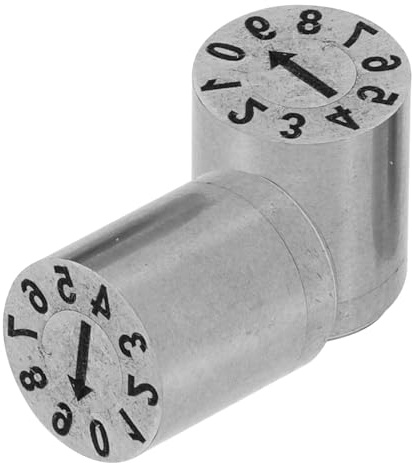 Lurrose Tampon Dateur Manuel Réglable 8x10 Mm en Plastique, Kit de Tampon Numéroté 0-9, Ensemble de 2 Pièces pour Bureau et Usage Industriel, Poinçon de Date et Numéro Séquentiel