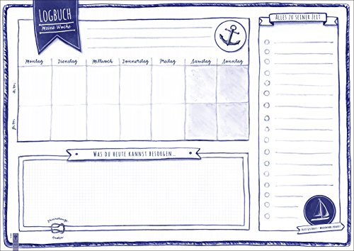 Logbuch Schreibtischunterlage Motiv Reise Wochenplaner DIN A2 40 Blatt | To-do-Liste, Papierunterlage, Schreibunterlage Papier, beschreibbar