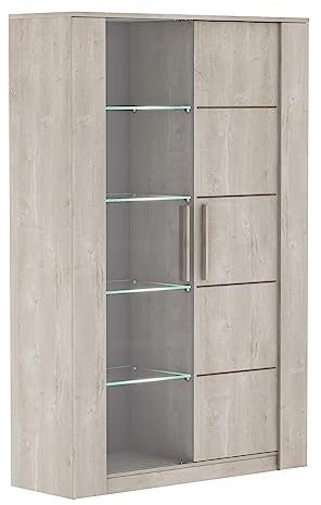 Demeyere escaparate, Tablero de partículas de 22 mm, Roble, 114 x 39,6 x 175, 8