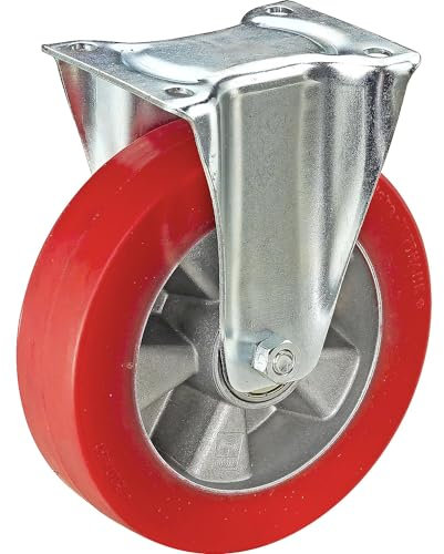 Wicke | Ruota in poliuretano su cerchione in alluminio | Ø x larghezza ruota 125 x 40 mm | rotella a supporto fisso | portata 280 kg