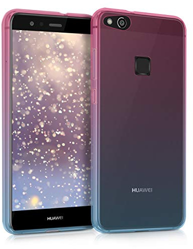 kwmobile Case kompatibel mit Huawei P10 Lite - Hülle Handy - Handyhülle Zwei Farben Pink Blau Transparent