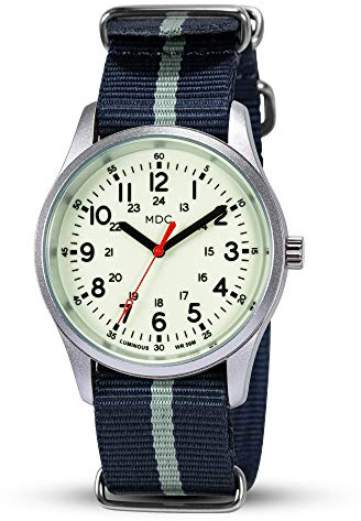 Infantry MDC Armbanduhr für Herren, leuchtet im Dunkeln, 12/24-Stunden-Militäruhr, Feld, Outdoor, Sport, Herren-Armbanduhr, wasserdicht, mit Nato-Band
